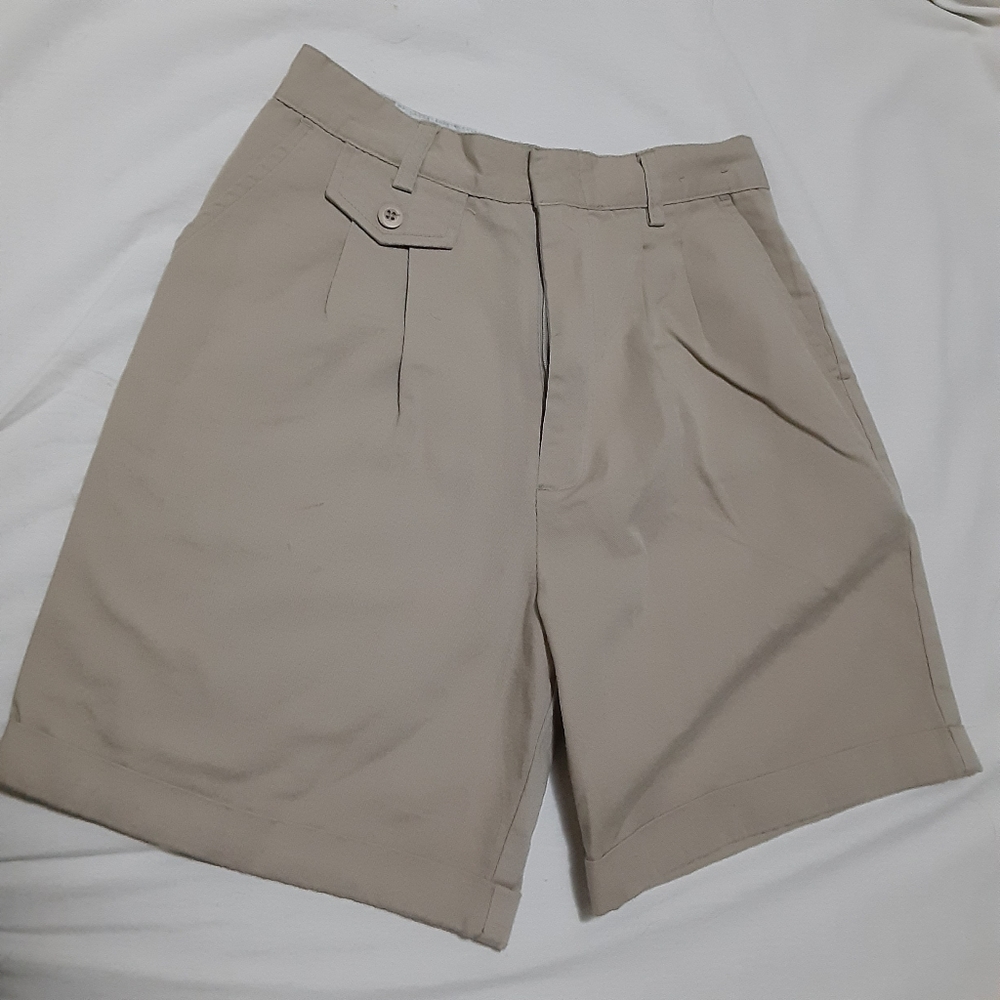 Vintage French Toast Girls Uniform Shorts Cuffed size 14, beige, GUC